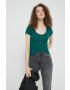 Abercrombie & Fitch tricou femei culoarea verde - Pled.ro