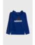 adidas bluza copii culoarea albastru marin cu glugă modelator - Pled.ro