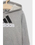 adidas bluza copii culoarea gri cu glugă cu imprimeu - Pled.ro