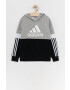 adidas bluza copii culoarea negru neted - Pled.ro