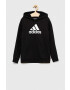 adidas bluza copii U BL culoarea negru cu glugă modelator - Pled.ro