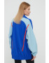 adidas by Stella McCartney geaca sport HA8970 culoarea turcoaz de tranzitie oversize - Pled.ro