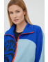 adidas by Stella McCartney geaca sport HA8970 culoarea turcoaz de tranzitie oversize - Pled.ro