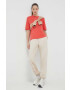 adidas by Stella McCartney pantaloni de trening din bumbac culoarea bej cu imprimeu - Pled.ro