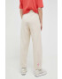 adidas by Stella McCartney pantaloni de trening din bumbac culoarea bej cu imprimeu - Pled.ro