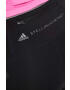 adidas by Stella McCartney pantaloni scurți de alergare TruePace culoarea negru cu imprimeu high waist - Pled.ro