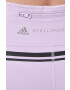 adidas by Stella McCartney pantaloni scurți de alergare TruePace culoarea violet cu imprimeu high waist - Pled.ro