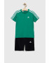 adidas compleu copii U TR-ES 3S culoarea verde - Pled.ro