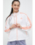 adidas geaca femei culoarea alb de tranzitie oversize - Pled.ro