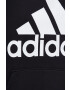 adidas hanorac de bumbac femei culoarea negru cu glugă cu imprimeu - Pled.ro