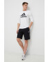 adidas longsleeve din bumbac culoarea alb cu imprimeu - Pled.ro