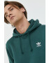 adidas Originals bluza barbati culoarea verde cu glugă cu imprimeu - Pled.ro