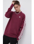 adidas Originals bluza femei culoarea alb cu glugă cu imprimeu - Pled.ro