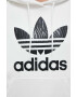 adidas Originals bluza femei culoarea negru cu glugă cu imprimeu - Pled.ro