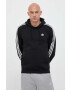 adidas Originals bluza barbati culoarea negru cu glugă cu imprimeu - Pled.ro