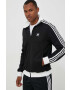 adidas Originals bluza femei culoarea negru cu glugă modelator - Pled.ro