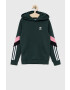 adidas Originals bluza copii culoarea verde cu glugă neted - Pled.ro