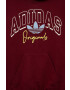 adidas Originals bluza copii culoarea bordo cu glugă cu imprimeu - Pled.ro