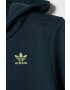 adidas Originals bluza copii culoarea verde cu glugă neted - Pled.ro