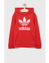 adidas Originals bluza copii HD2020 culoarea rosu cu imprimeu - Pled.ro