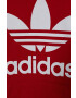 adidas Originals bluza copii TREFOIL culoarea rosu cu glugă cu imprimeu - Pled.ro