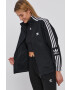 adidas Originals geaca barbati culoarea gri de tranzitie oversize - Pled.ro