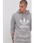 adidas Originals hanorac de bumbac H06669 bărbați culoarea gri cu imprimeu H06669-MGREY/WHT - Pled.ro