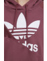 adidas Originals hanorac de bumbac femei culoarea violet modelator - Pled.ro