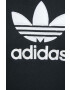 adidas Originals hanorac de bumbac barbati culoarea turcoaz cu glugă cu imprimeu - Pled.ro