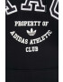 adidas Originals hanorac de bumbac barbati culoarea negru cu glugă cu imprimeu - Pled.ro