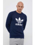 adidas Originals hanorac de bumbac barbati culoarea albastru marin cu imprimeu - Pled.ro