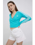 adidas Originals longsleeve Adicolor HE4958 femei culoarea turcoaz - Pled.ro