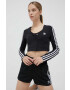 adidas Originals longsleeve Button Long Sleeve Tee femei culoarea negru IC5473-BLACK - Pled.ro