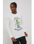 adidas Originals Longsleeve din bumbac HC7142 culoarea alb cu imprimeu - Pled.ro