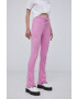 adidas Originals Pantaloni HF6771 femei culoarea roz cu imprimeu - Pled.ro