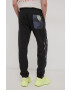 adidas Originals pantaloni HM4871 femei culoarea bej cu imprimeu - Pled.ro