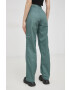 adidas Originals Pantaloni de bumbac HE4737 femei culoarea verde model drept high waist - Pled.ro