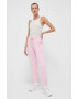 adidas Originals pantaloni de trening din bumbac culoarea roz cu imprimeu - Pled.ro