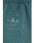 adidas Originals pantaloni Trefoil Moments HE4751 femei culoarea turcoaz neted - Pled.ro