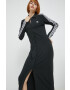 adidas Originals rochie culoarea negru midi mulata - Pled.ro