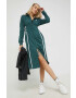 adidas Originals rochie Always Original culoarea verde mini mulata - Pled.ro