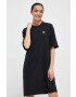 adidas Originals rochie din bumbac culoarea negru midi drept - Pled.ro