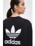 adidas Originals rochie din bumbac culoarea negru midi drept - Pled.ro