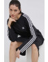 adidas Originals rochie din bumbac Adicolor HC2059 culoarea negru midi oversize - Pled.ro