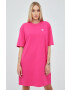 adidas Originals rochie din bumbac Adicolor HG6238 culoarea roz mini oversize - Pled.ro