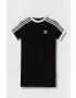 adidas Originals rochie din bumbac pentru copii culoarea negru mini drept - Pled.ro