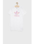 adidas Originals rochie fete culoarea alb mini drept - Pled.ro