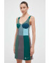 adidas Originals rochie Ksenia Schnaider culoarea verde mini mulata - Pled.ro