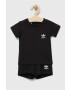 adidas Originals set de bumbac pentru bebelusi culoarea negru - Pled.ro