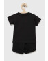 adidas Originals set de bumbac pentru bebelusi culoarea negru - Pled.ro